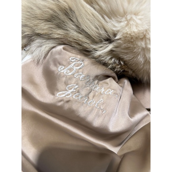 Vintage Tibor Furs Genuine Fur Coat Brown Tan Shawl Collar Mid Length Womens M - Picture 7 of 8